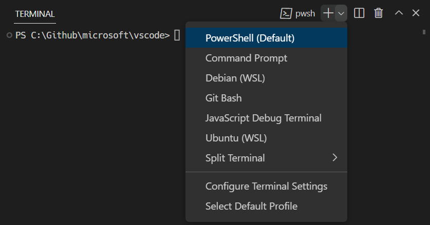 Terminal Example Screenshot